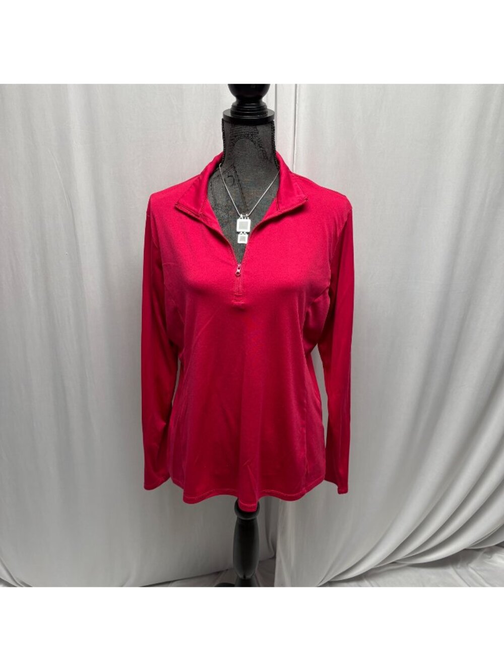 Sport-Tek Top Womens Size Large Fuchsia Long Sleeve Pullover Comfy Activewear